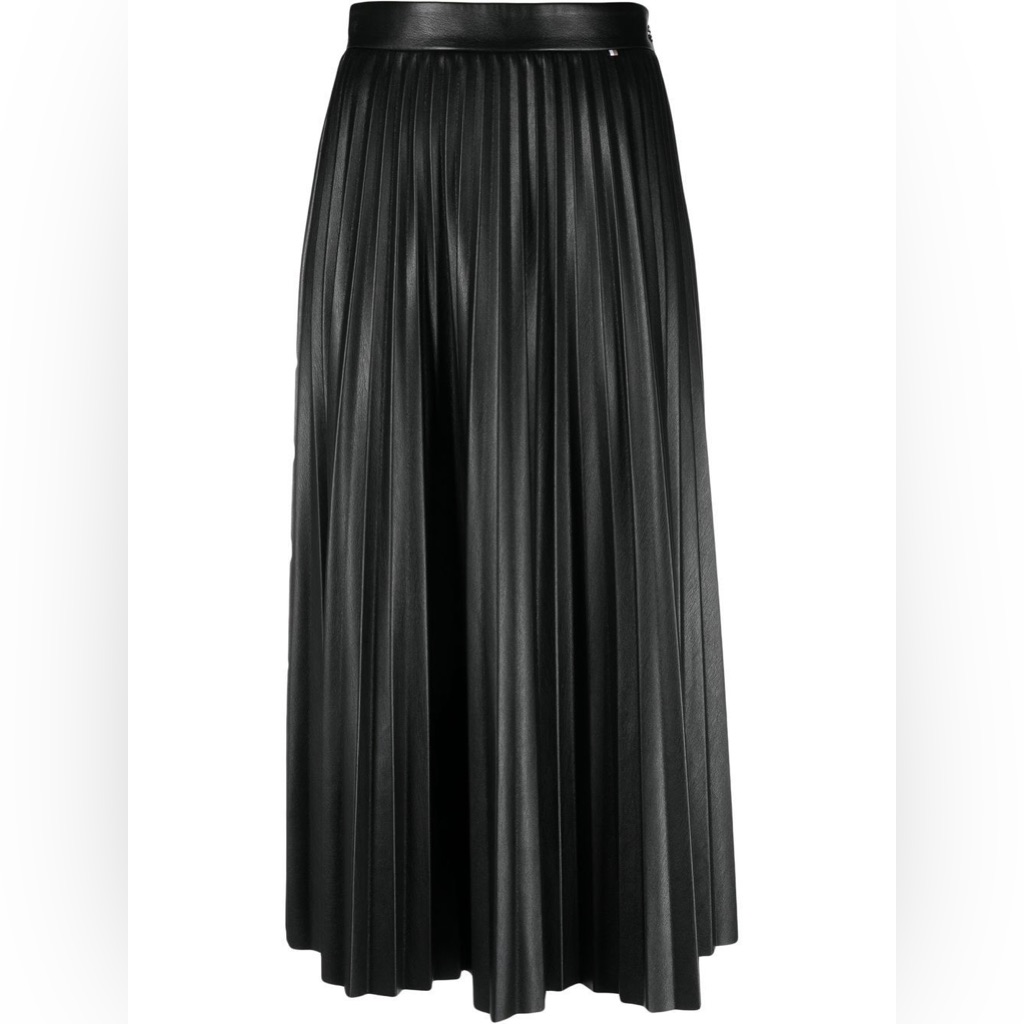Hugo Boss Size 2 Women’s Office Vaplita Faux Leather Pleated Midi Skirt